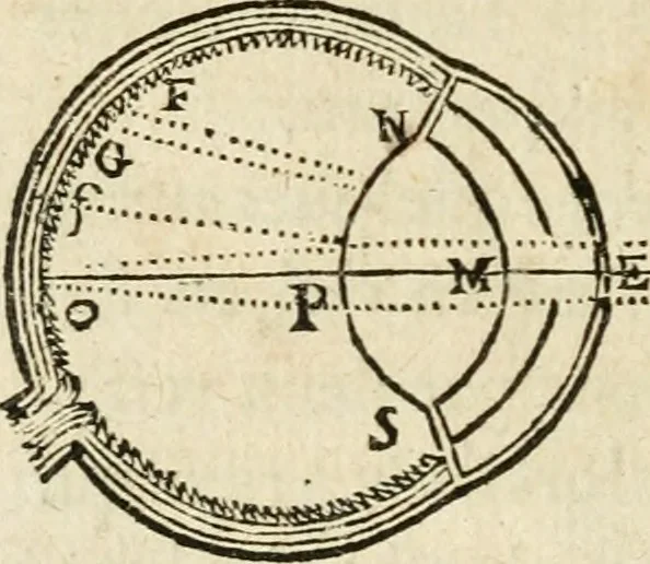 An illustration from Discours de la methode : pour bien conduire sa raison, & chercher la verité dans les sciences : Plus La dioptrique, et Les meteores. Qui sont des essais de cete methode, 1658, leaf 361