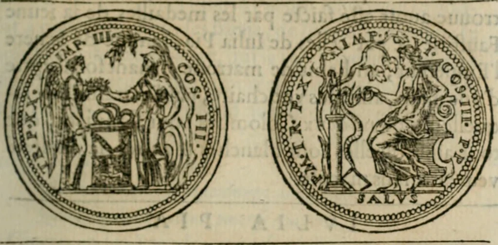 An illustration from Discours de la religion des anciens Romains--, 1581, leaf 122