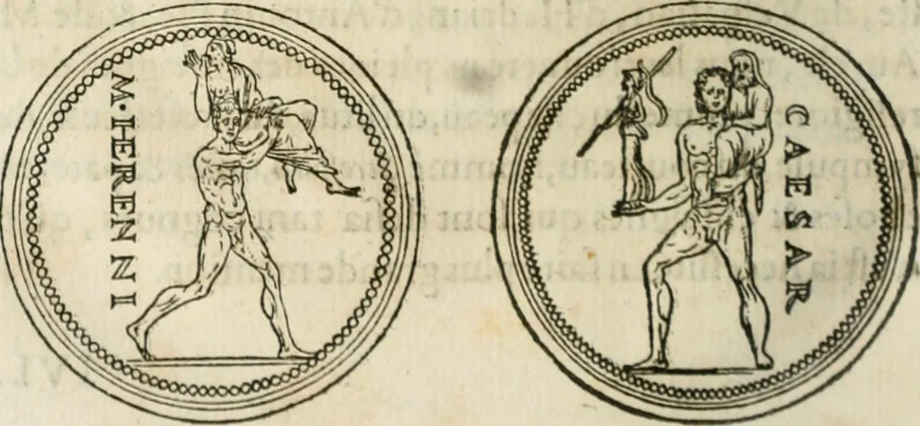 An illustration from Discours de la religion des anciens Romains--, 1581, leaf 139