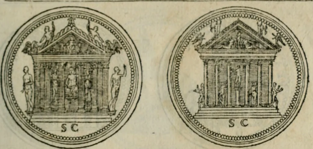 An illustration from Discours de la religion des anciens Romains--, 1581, leaf 14
