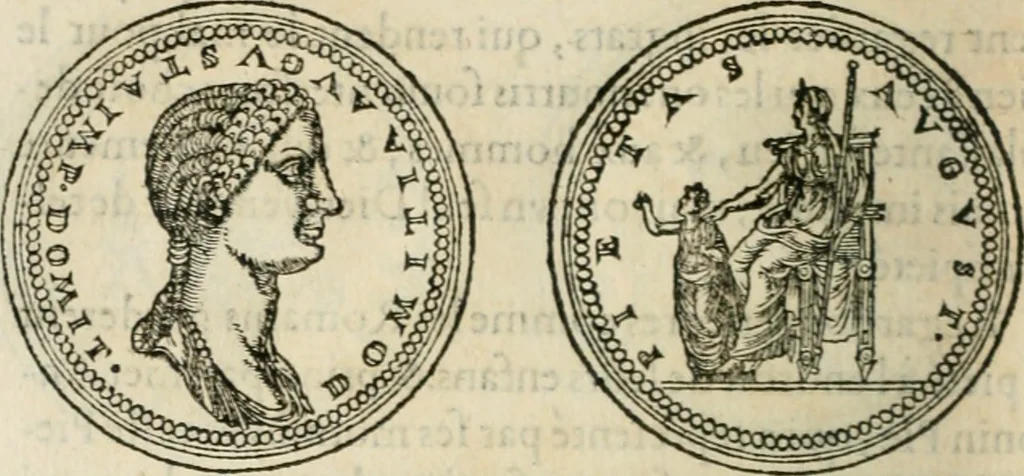 An illustration from Discours de la religion des anciens Romains--, 1581, leaf 141