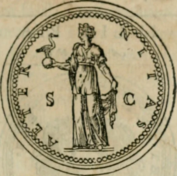An illustration from Discours de la religion des anciens Romains--, 1581, leaf 144