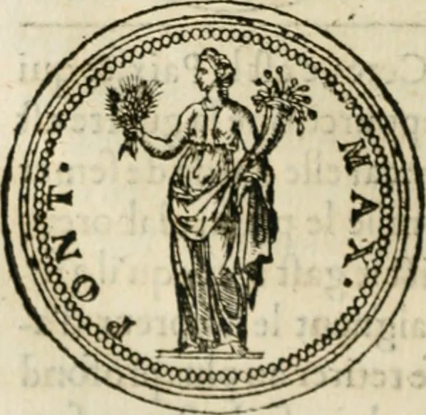 An illustration from Discours de la religion des anciens Romains--, 1581, leaf 149