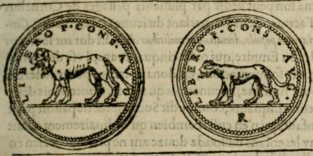 An illustration from Discours de la religion des anciens Romains--, 1581, leaf 154