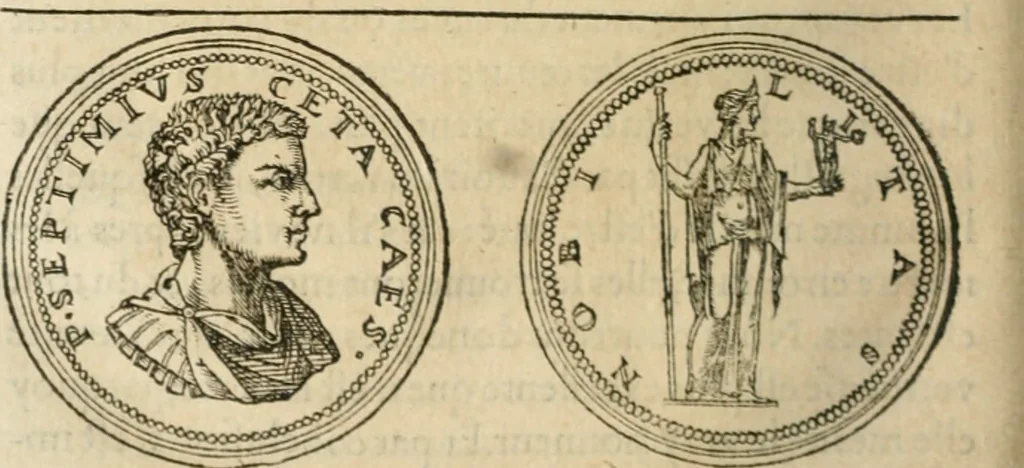 An illustration from Discours de la religion des anciens Romains--, 1581, leaf 165