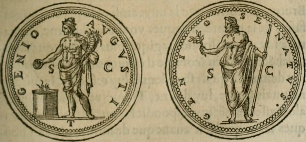 An illustration from Discours de la religion des anciens Romains--, 1581, leaf 166