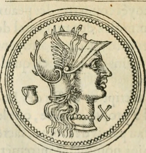 An illustration from Discours de la religion des anciens Romains--, 1581, leaf 177