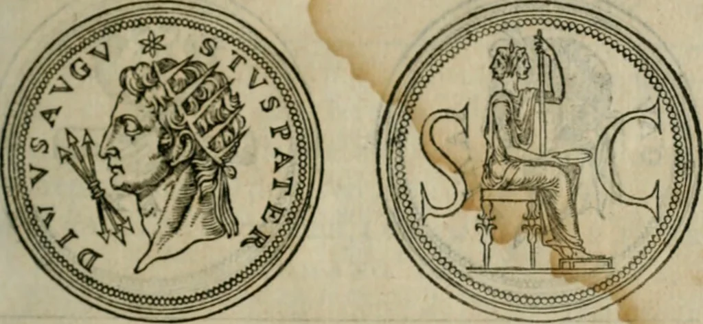 An illustration from Discours de la religion des anciens Romains--, 1581, leaf 20
