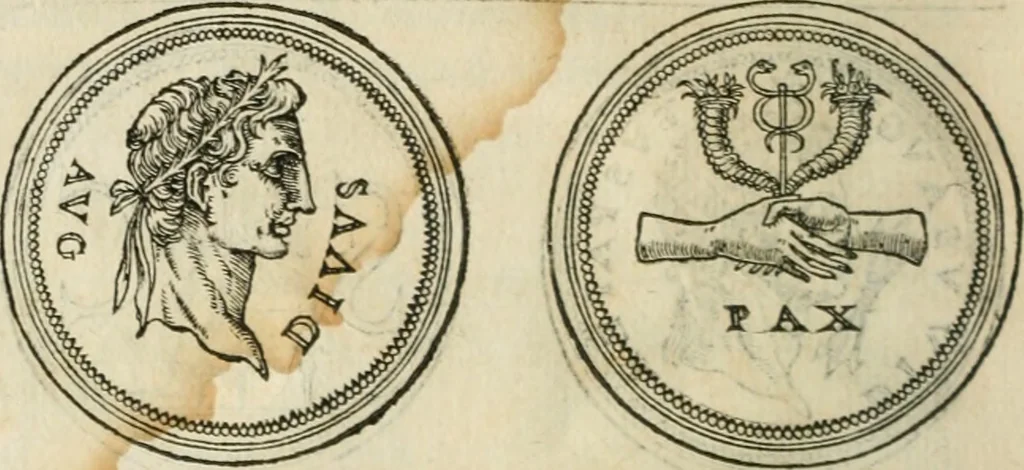An illustration from Discours de la religion des anciens Romains--, 1581, leaf 21