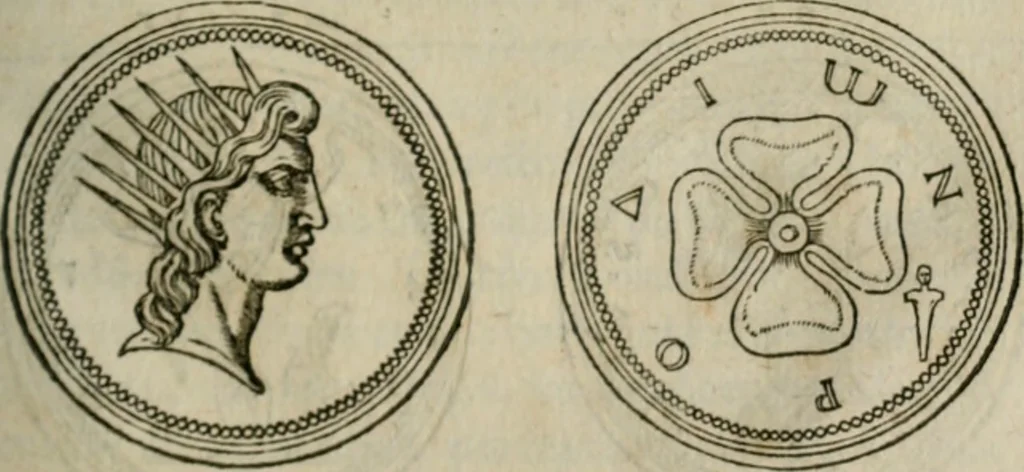 An illustration from Discours de la religion des anciens Romains--, 1581, leaf 212