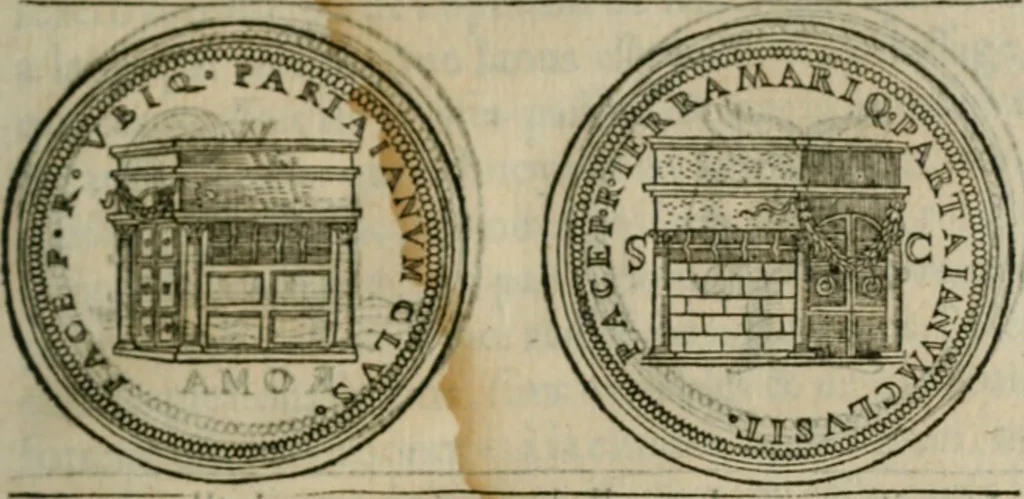 An illustration from Discours de la religion des anciens Romains--, 1581, leaf 22