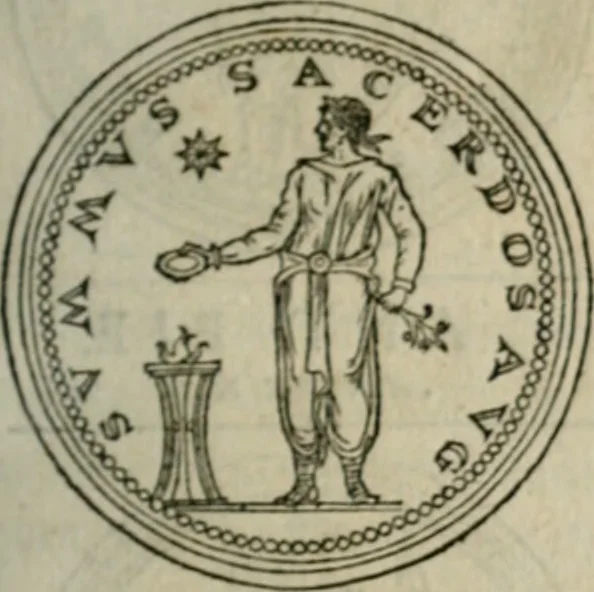 An illustration from Discours de la religion des anciens Romains--, 1581, leaf 220