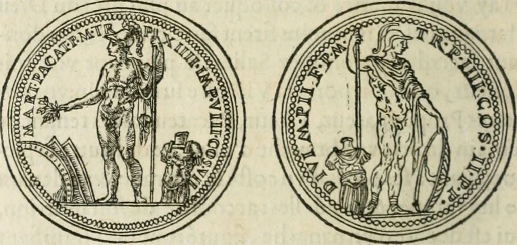 An illustration from Discours de la religion des anciens Romains--, 1581, leaf 225
