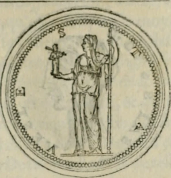 An illustration from Discours de la religion des anciens Romains--, 1581, leaf 238