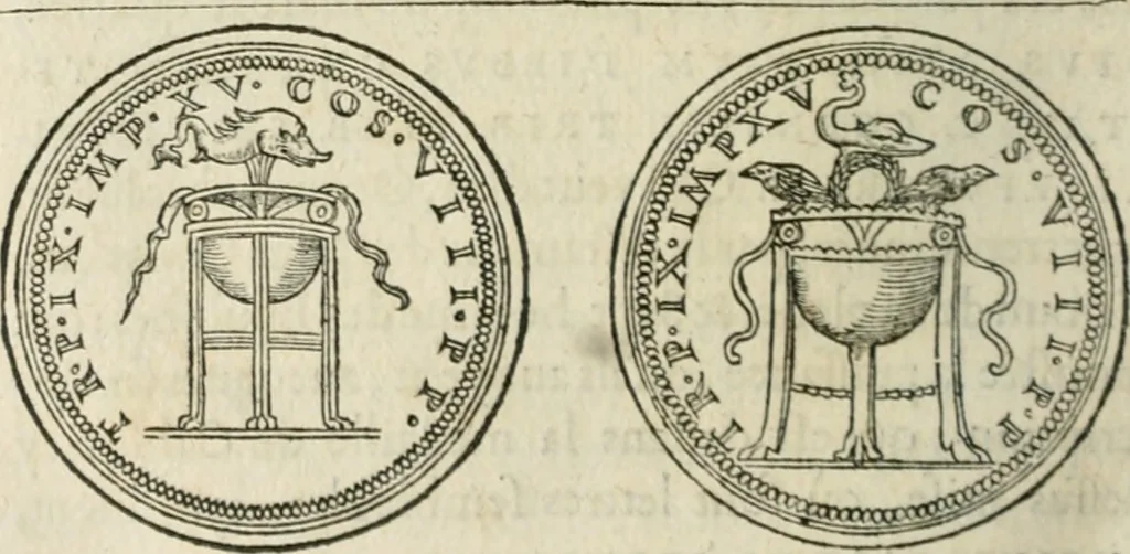 An illustration from Discours de la religion des anciens Romains--, 1581, leaf 265