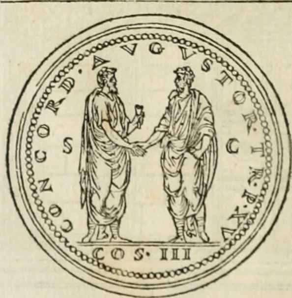 An illustration from Discours de la religion des anciens Romains--, 1581, leaf 27