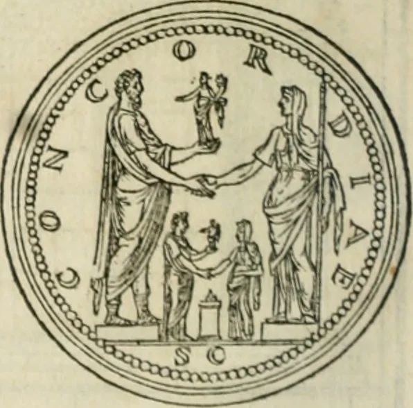 An illustration from Discours de la religion des anciens Romains--, 1581, leaf 27