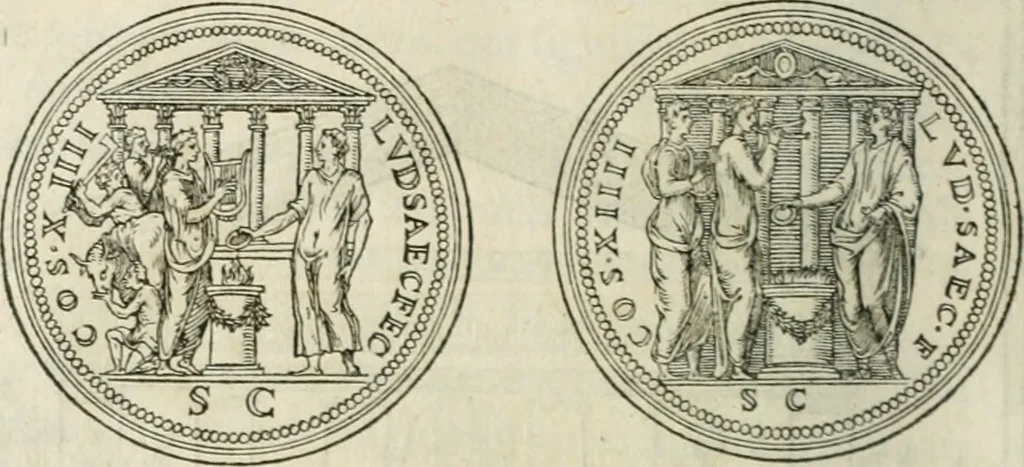 An illustration from Discours de la religion des anciens Romains--, 1581, leaf 287