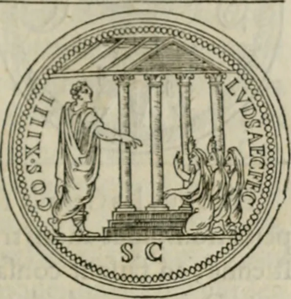 An illustration from Discours de la religion des anciens Romains--, 1581, leaf 288