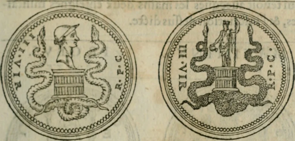 An illustration from Discours de la religion des anciens Romains--, 1581, leaf 30