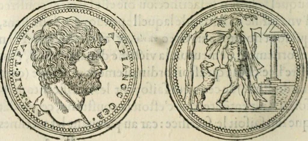 An illustration from Discours de la religion des anciens Romains--, 1581, leaf 305