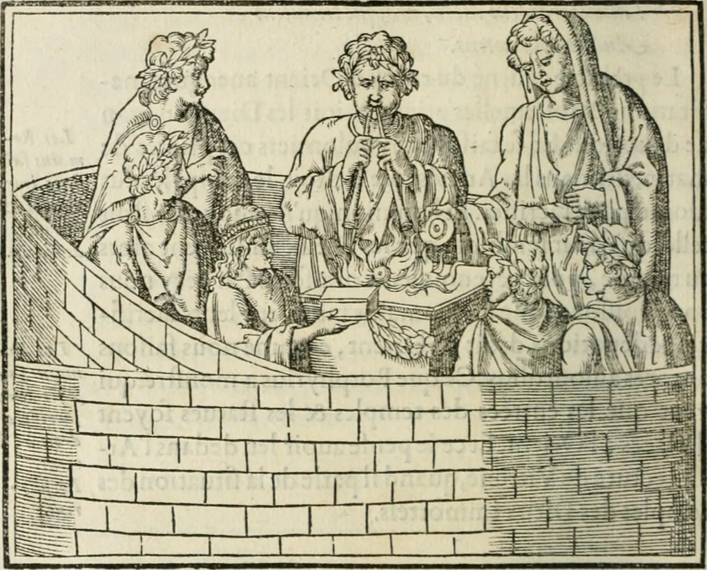 An illustration from Discours de la religion des anciens Romains--, 1581, leaf 309