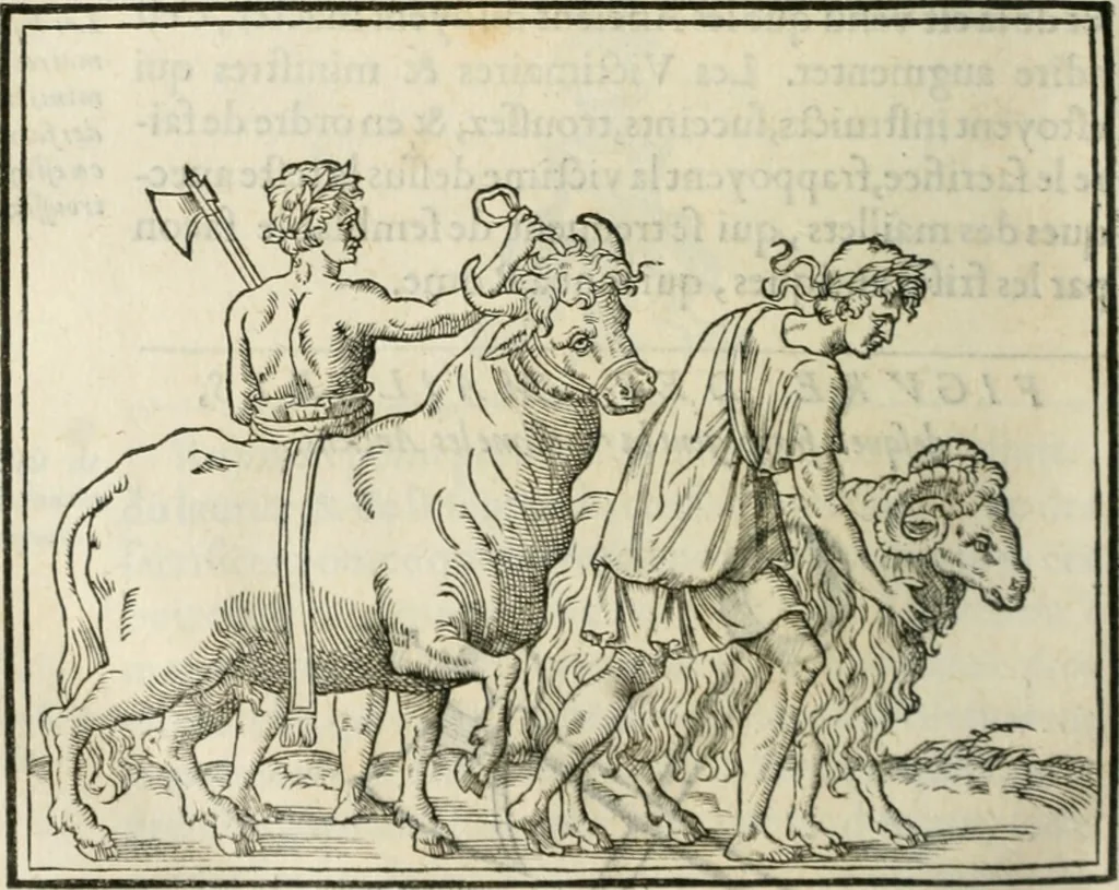 An illustration from Discours de la religion des anciens Romains--, 1581, leaf 315