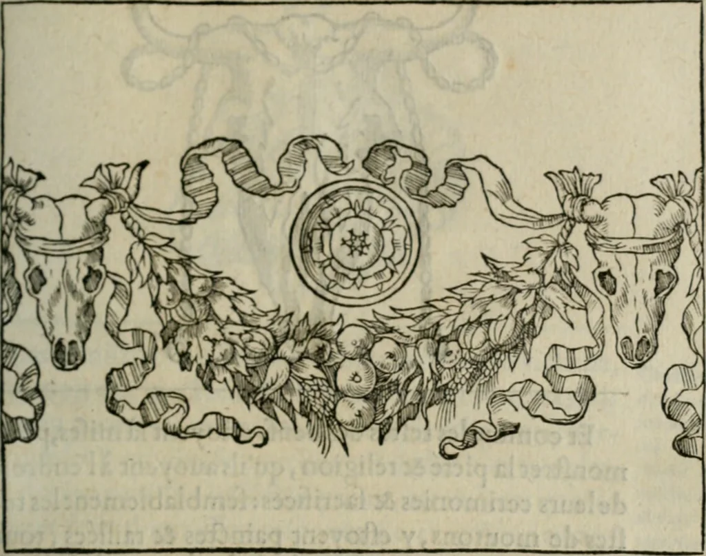 An illustration from Discours de la religion des anciens Romains--, 1581, leaf 320