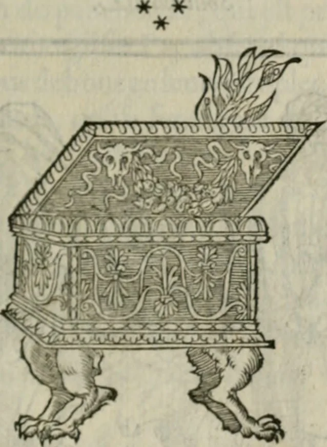An illustration from Discours de la religion des anciens Romains--, 1581, leaf 328