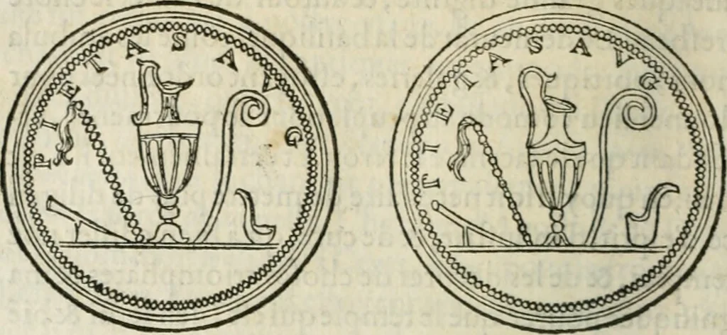 An illustration from Discours de la religion des anciens Romains--, 1581, leaf 335