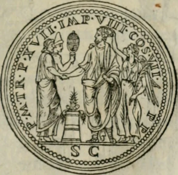 An illustration from Discours de la religion des anciens Romains--, 1581, leaf 336