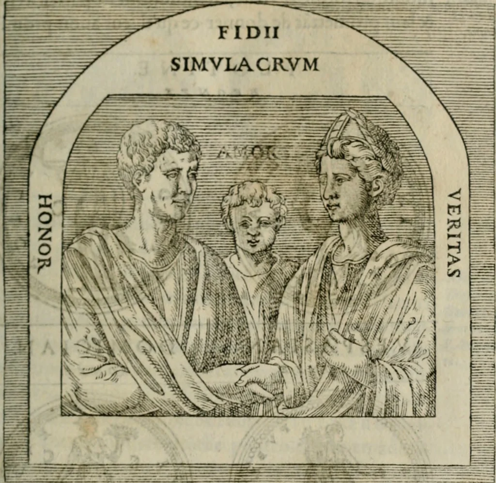 An illustration from Discours de la religion des anciens Romains--, 1581, leaf 36