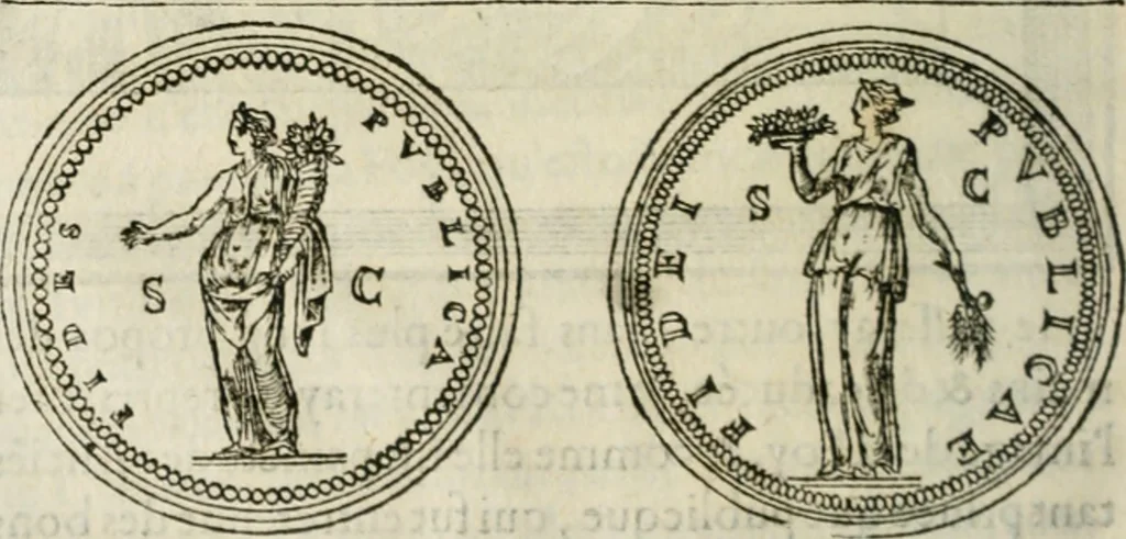 An illustration from Discours de la religion des anciens Romains--, 1581, leaf 37