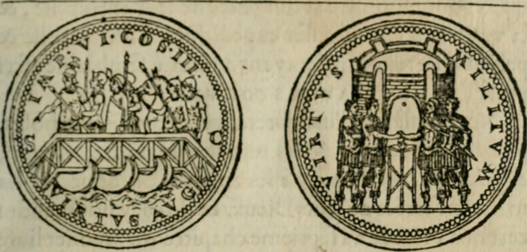 An illustration from Discours de la religion des anciens Romains--, 1581, leaf 42