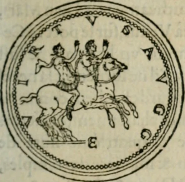 An illustration from Discours de la religion des anciens Romains--, 1581, leaf 42