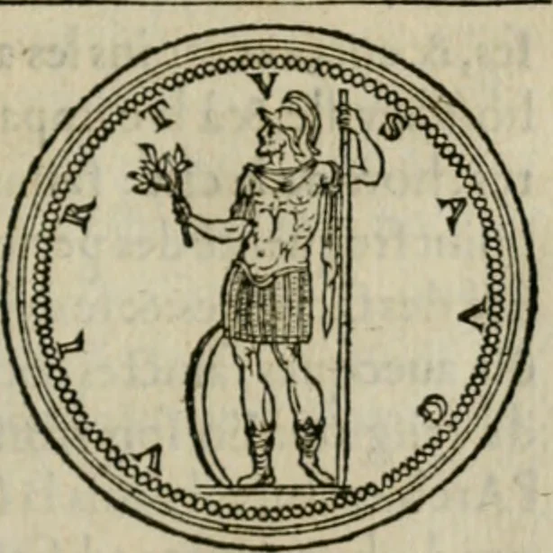 An illustration from Discours de la religion des anciens Romains--, 1581, leaf 42