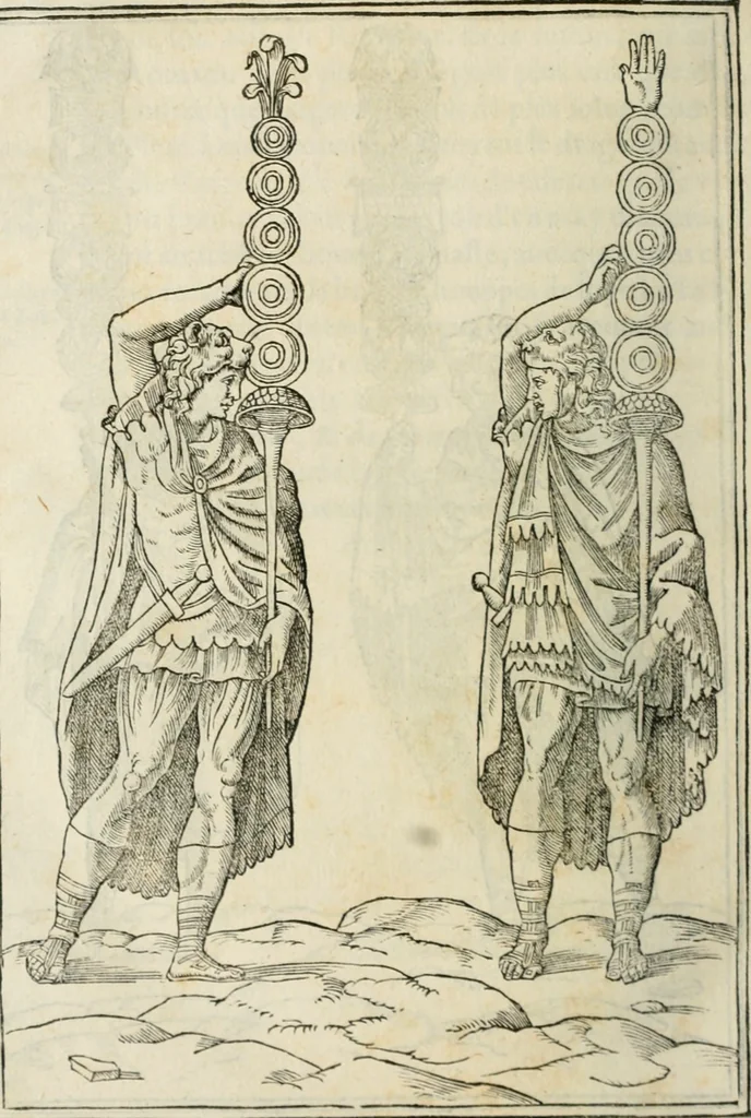 An illustration from Discours de la religion des anciens Romains--, 1581, leaf 427