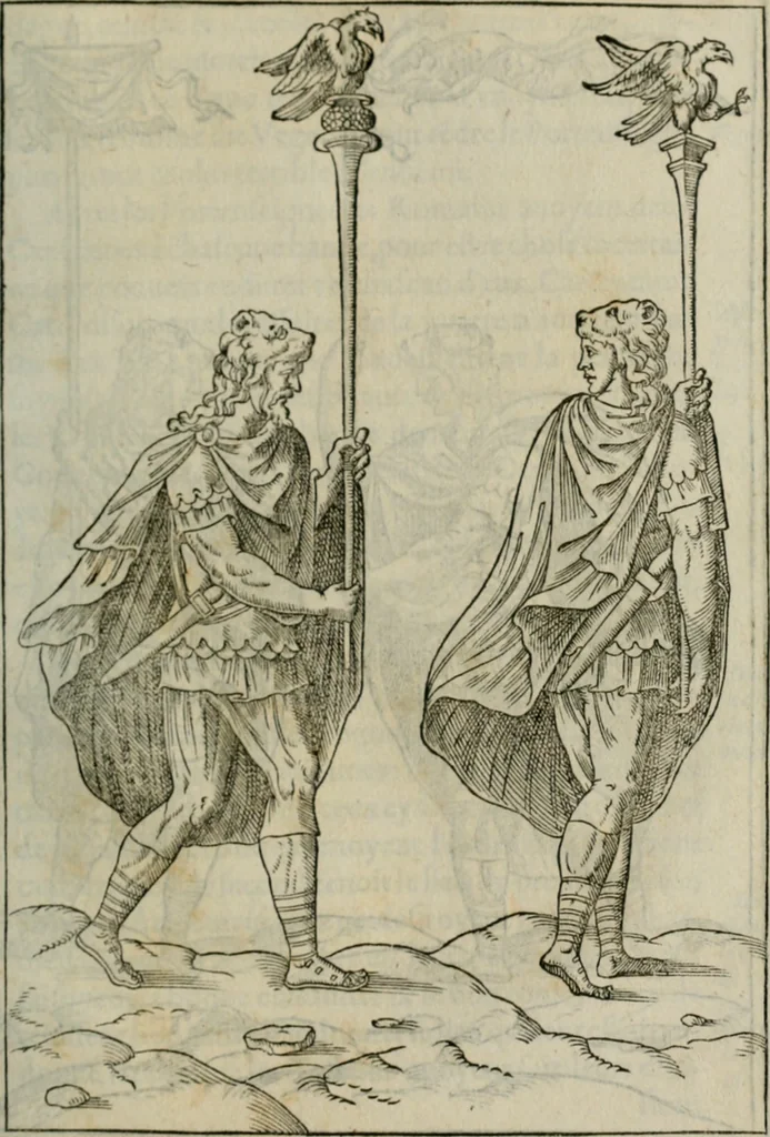 An illustration from Discours de la religion des anciens Romains--, 1581, leaf 428