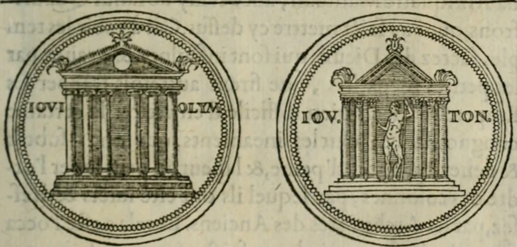 An illustration from Discours de la religion des anciens Romains--, 1581, leaf 46