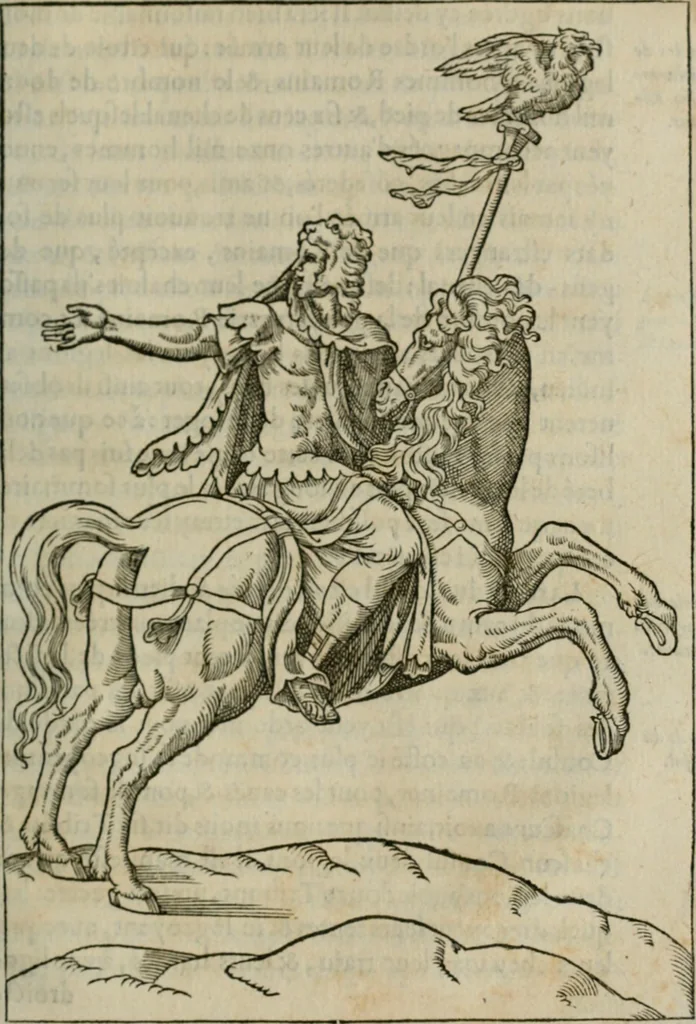 An illustration from Discours de la religion des anciens Romains--, 1581, leaf 460