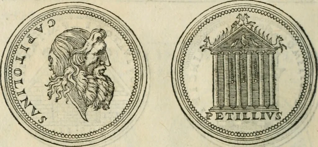 An illustration from Discours de la religion des anciens Romains--, 1581, leaf 47
