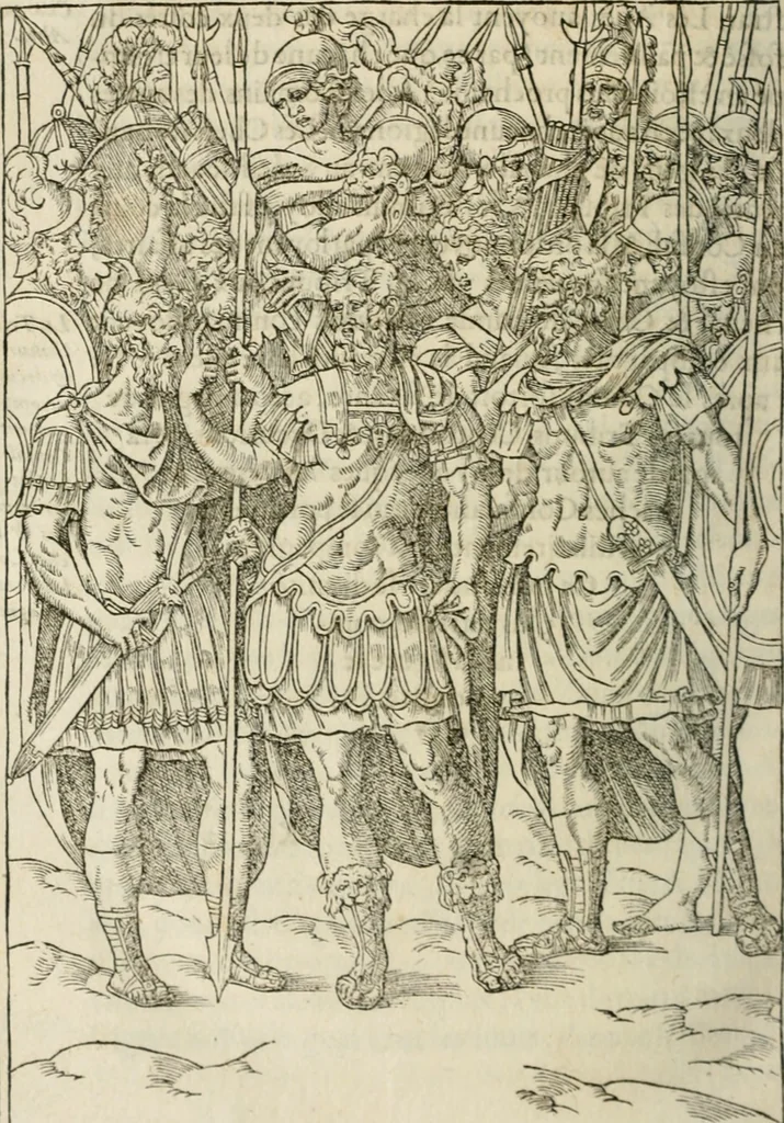 An illustration from Discours de la religion des anciens Romains--, 1581, leaf 475