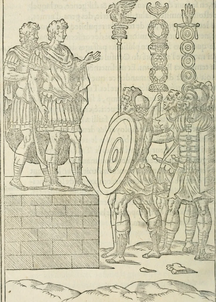 An illustration from Discours de la religion des anciens Romains--, 1581, leaf 503