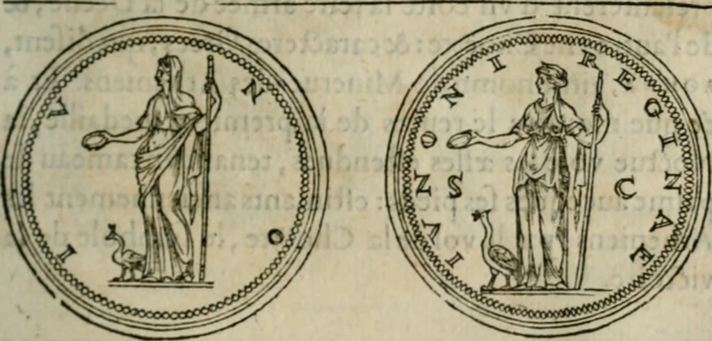 An illustration from Discours de la religion des anciens Romains--, 1581, leaf 54