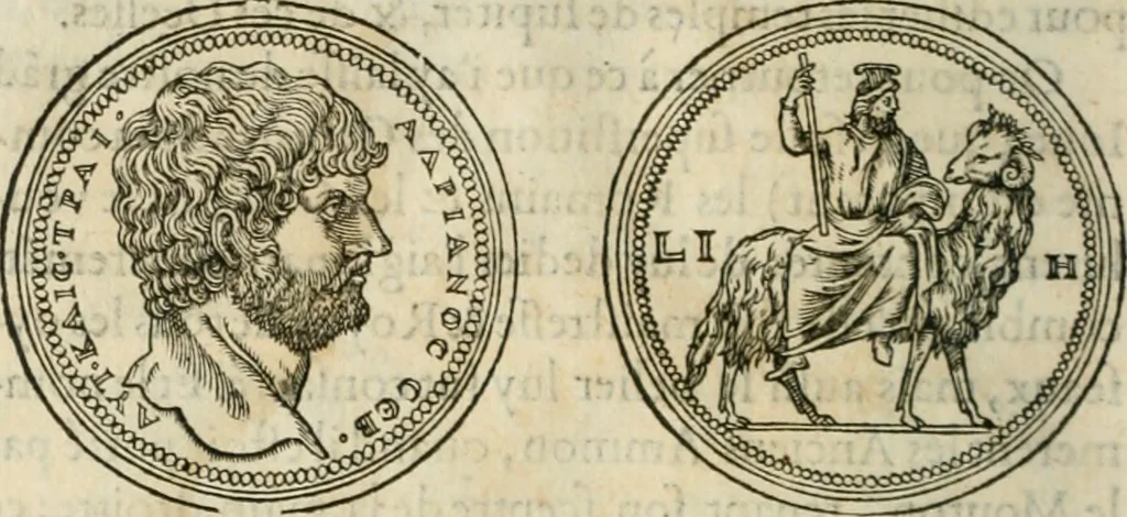 An illustration from Discours de la religion des anciens Romains--, 1581, leaf 59