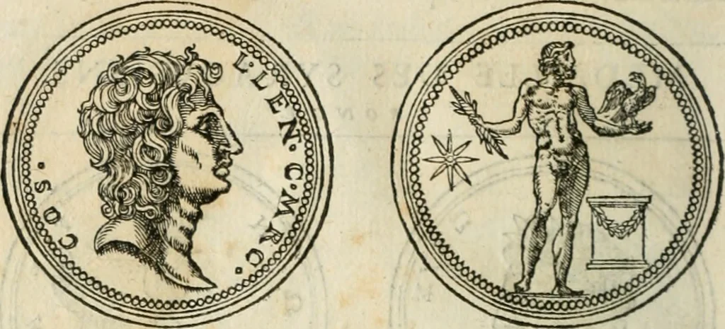 An illustration from Discours de la religion des anciens Romains--, 1581, leaf 65