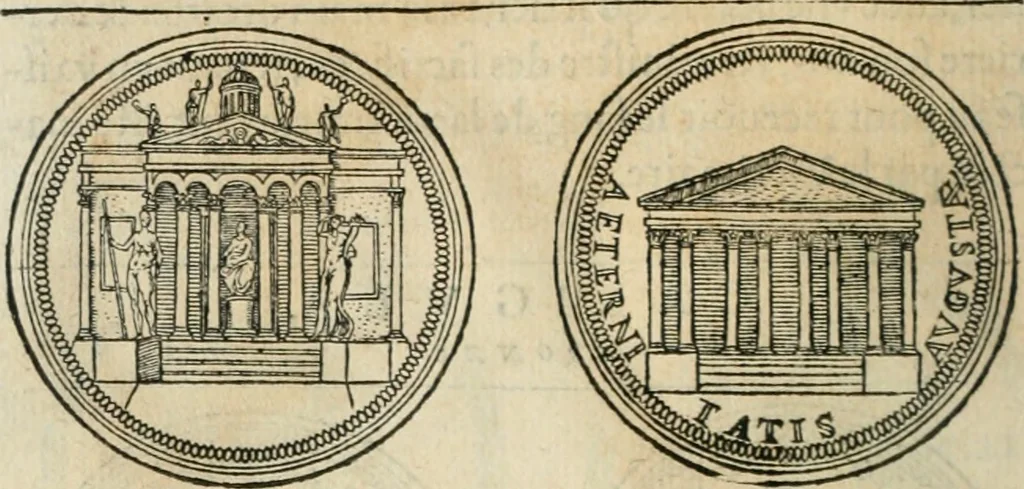 An illustration from Discours de la religion des anciens Romains--, 1581, leaf 73