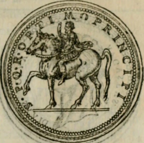 An illustration from Discours de la religion des anciens Romains--, 1581, leaf 80