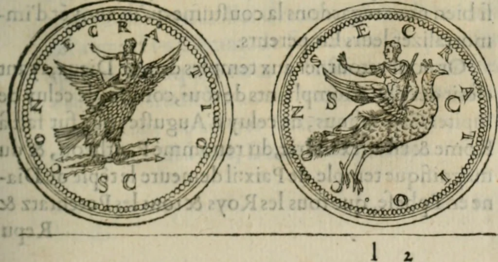An illustration from Discours de la religion des anciens Romains--, 1581, leaf 86