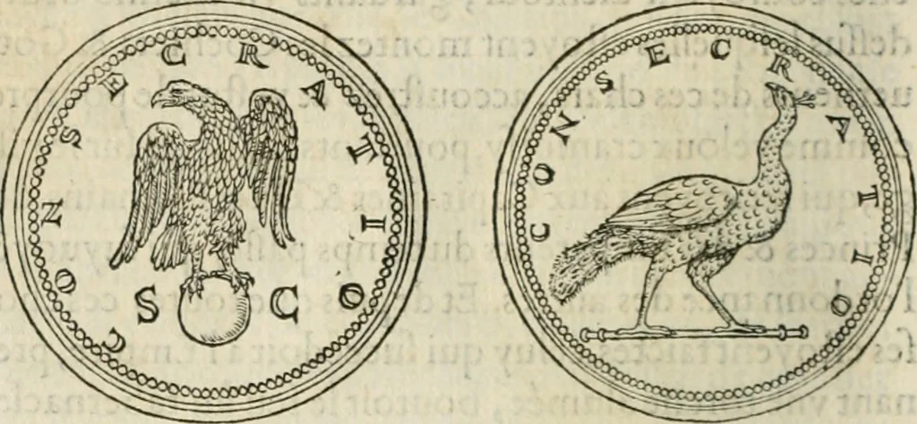An illustration from Discours de la religion des anciens Romains--, 1581, leaf 87